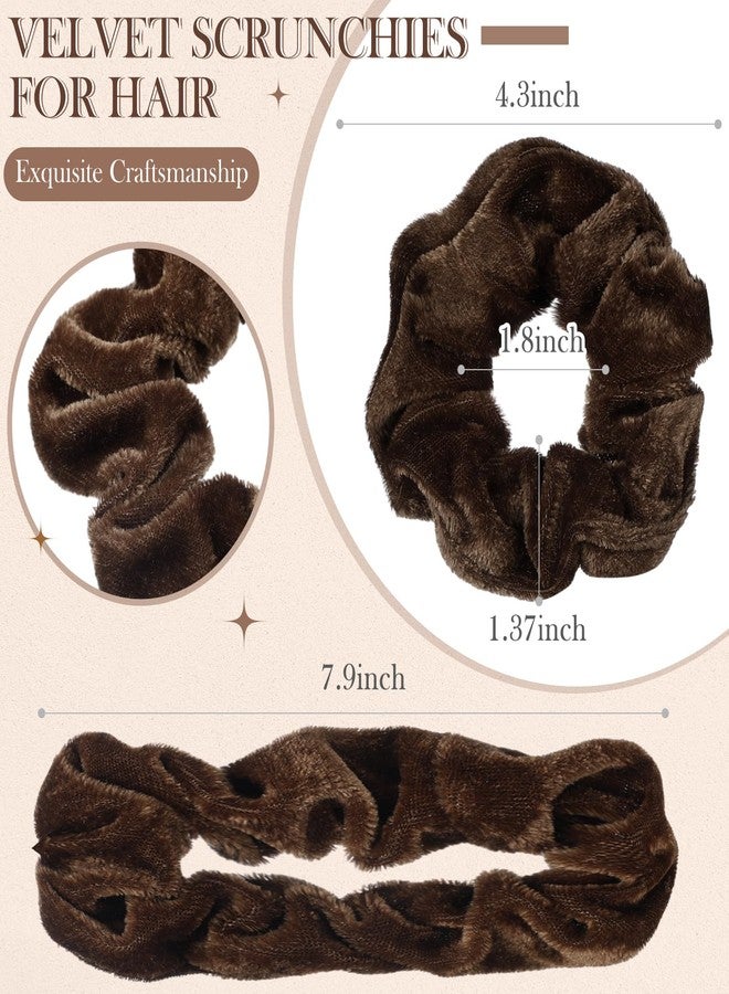 Bememo 28 Pieces Velvet Scrunchies - Soft Elastic Hair Ties, Scrunchy Bobbles, Ponytail Holders & Party Favors in Neutral Colors for Teens, Women, Girls - Image 2